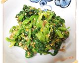 春☆菜の花・法蓮草の味噌からし胡麻和え作り方3写真