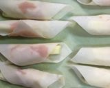 シュウマイの皮でチーズ餅明太子スティック作り方4写真