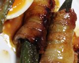 豚バラ肉でオクラの肉巻き♡温玉添え♪作り方4写真