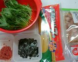 明太子と水菜の梅肉和えパスタ作り方2写真