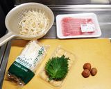 豚肉ともやしの和風梅肉蒸し作り方1写真