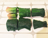 カレーの副菜！ほうれん草とゆで卵のサラダ作り方1写真