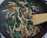ほうれん草とひき肉のビビンバ風ピリ辛炒め作り方5写真