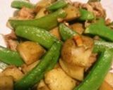 mスナップエンドウと芋のにんにく醤油炒め作り方7写真