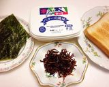 イカナゴの釘煮乗せトーストカナッペ♪作り方1写真