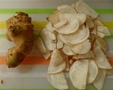 カンゾウの芽、菊芋と鯖のへしこの炒め物作り方4写真