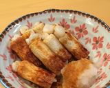 簡単☆餅入り焼竹輪の大葉巻き胡麻醤油かけ作り方7写真