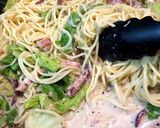 キャベツといかのクリームパスタ。作り方7写真