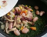 ほたるいかと海老と蛸のほうれん草ピラフ作り方9写真