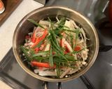 えのき、カニかま、卵白の中華スープ作り方3写真