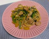 【10分】春菊エビたくあんの和風パスタ作り方13写真