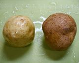 レンジで簡単！春菊の新じゃがベーコン和え作り方2写真