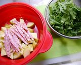 レンジで簡単！春菊の新じゃがベーコン和え作り方3写真