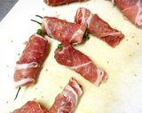 さやいんげん肉巻きチャービルトマト煮込み作り方2写真