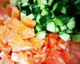 ＊ｻｰﾓﾝ☆ｶｸﾃﾙｻﾗﾀﾞ＊作り方1写真