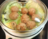 ふんわり。挽肉と蓮根の蒸しミートボール。作り方5写真