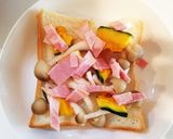 かぼちゃ×しめじのチーズトースト作り方1写真