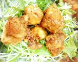 唐揚げと水菜の甘辛和え作り方6写真