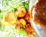 唐揚げと水菜の甘辛和え作り方7写真