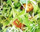 唐揚げと水菜の甘辛和え作り方8写真