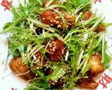 唐揚げと水菜の甘辛和え作り方9写真