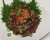 居酒屋風♪まぐろのユッケ♪作り方4写真