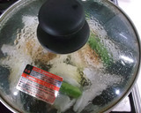 新玉ねぎとスナップエンドウ＊蒸し焼き作り方4写真