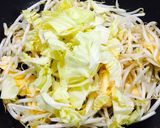 春キャベツとフワットロ卵のもやし餡かけ作り方1写真