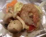 旨♪さごし・有頭エビ・きのこのホイル焼き作り方3写真