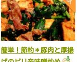 簡単！節約＊豚肉と厚揚げのピリ辛味噌炒め作り方15写真
