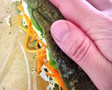 大豆よもぎパンケーキでわんぱくサンド作り方17写真