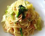 春薫る♪春キャベツと菜花のペペロンチーノ作り方10写真