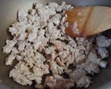 小松菜と鶏挽き肉の炒め物♪作り方3写真