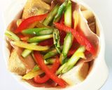 玉子乗せ！カラフル野菜のパングラタン♡作り方3写真