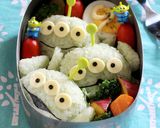 トイストーリーリトルグリーンメンキャラ弁作り方3写真