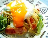 春きゃべつとベーコンの温玉パスタ作り方9写真
