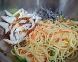 ごま風味♪ちくわと春菊の和風なサラスパ作り方6写真