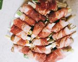 レンジで簡単！しめじと長ねぎの豚巻き作り方4写真