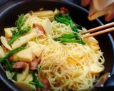 筍と菜の花の和風パスタ作り方4写真