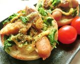セロリ葉×ウィンナーのスパイシートースト作り方6写真