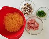 椎茸と豚肉とピーマンの栄養炒飯作り方1写真