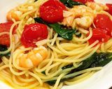 バジル香る♪フルーツトマトとエビのパスタ作り方4写真