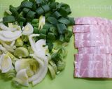 簡単！葉玉葱と舞茸ベーコンの昆布茶炒め作り方1写真