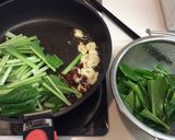 小松菜のにんにく炒め作り方3写真