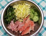 ベーコンと野菜の胡麻ドレッシングあえ作り方1写真