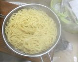 新キャベツと釜揚げ桜えびのパスタ作り方3写真