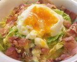レンジで簡単春キャベツと半熟卵の温サラダ作り方5写真