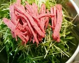 ★水菜とハムのサラダ★作り方1写真