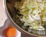 春キャベツとホタテのカルボ風お好み焼き作り方2写真