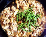 たけのことわらびの豚すき焼き。作り方5写真